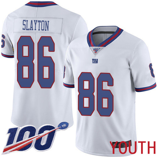 Youth New York Giants #86 Darius Slayton Limited White Rush Vapor Untouchable 100th Season Football NFL Jersey->youth nfl jersey->Youth Jersey